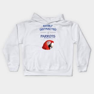 Easily distracted by parrots Kids Hoodie